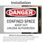 Signmission 5 in H x 7 in W, Vinyl Decal, Rectangle, Confined Space Keep Out Unless Authorized OS-2PACK-DS-D-57-L-19298 - alternate 6